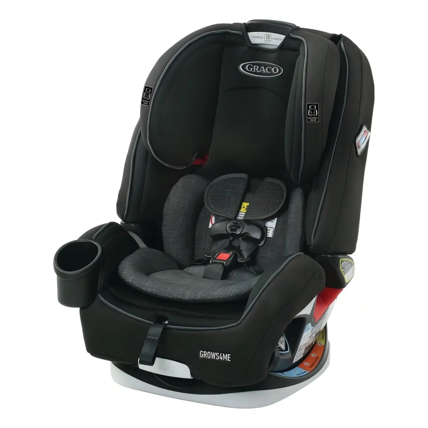 silla Graco Grow Snug negra lateral en vehículo
